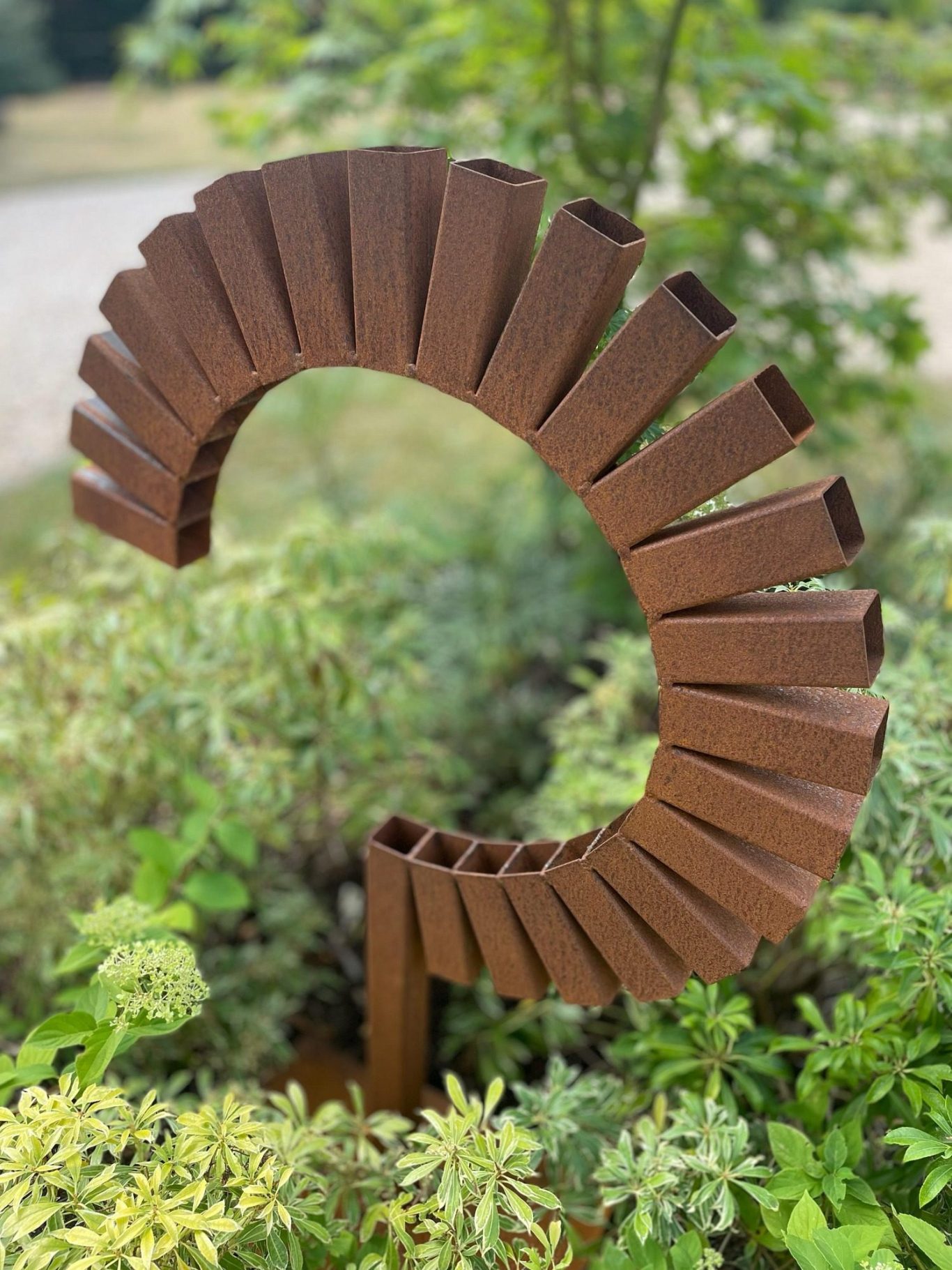 Sunburst Jonathan Price Sculptures Corten Geometric Form Garden Sculpture