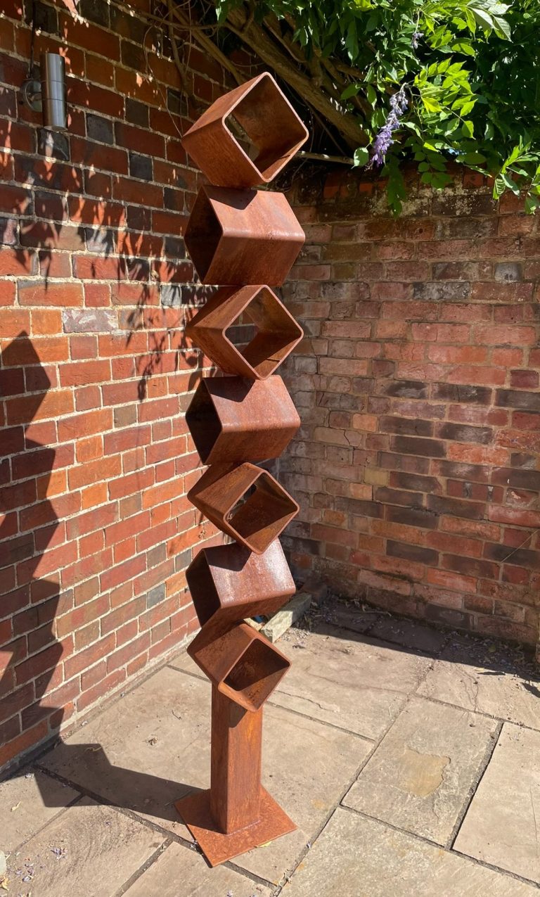 Highstacks Jonathan Price Sculptures Corten Geometric Form Garden Sculpture