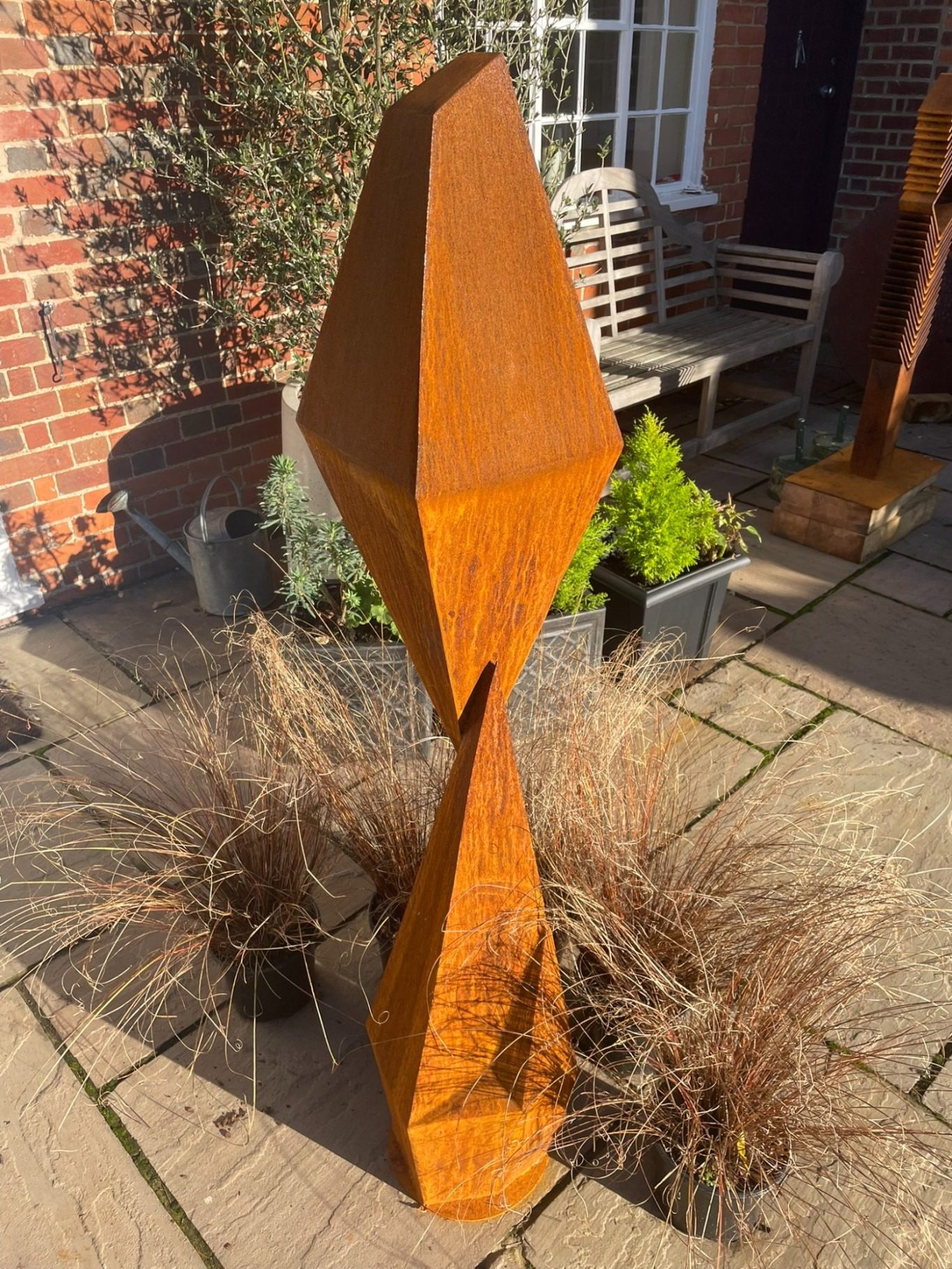 Geoform Jonathan Price Sculptures Corten Geometric Form Garden Sculpture